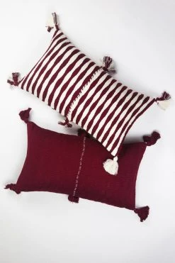 Archive New York Antigua Lumbar Pillow - Burgundy
