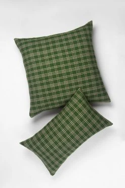Archive New York Chiapas Plaid Lumbar Pillow - Forest Green