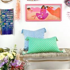 Archive New York Comalapa Throw Pillow - Sky Blue