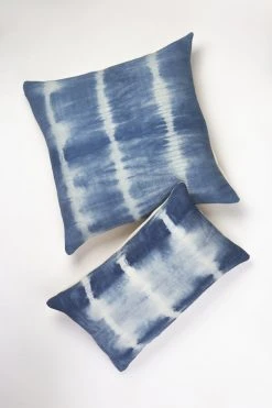 Archive New York Home Goods Indigo Shibori Nubby Lumbar Pillow