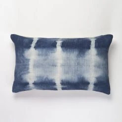 Archive New York Home Goods Indigo Shibori Nubby Lumbar Pillow