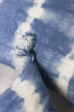 Archive New York Indigo Striped Shibori Lumbar Pillow Cover