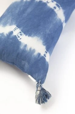 Archive New York Indigo Striped Shibori Lumbar Pillow Cover