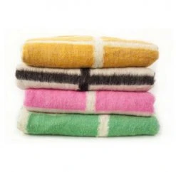 Archive New York Momos Grid Blanket / Rug - Natural White + Black