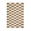Archive New York Home Goods Zapotec Checkered Wool Rug - Umber + Ivory