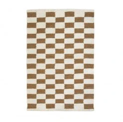 Archive New York Home Goods Zapotec Checkered Wool Rug - Umber + Ivory