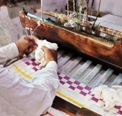 Archive New York Home Goods Quilted Suzani Throw Blanket - Light Sage Gray + White