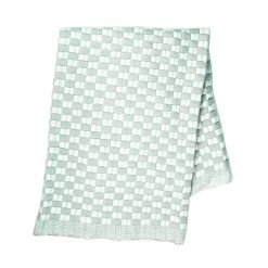 Archive New York Home Goods Quilted Suzani Throw Blanket - Light Sage Gray + White