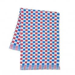 Archive New York Quilted Suzani Throw Blanket - Red + Blue