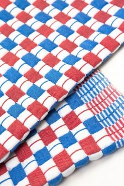 Archive New York Quilted Suzani Throw Blanket - Red + Blue