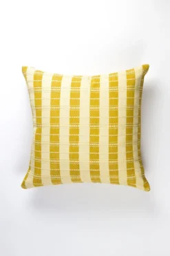 Archive New York Santiago Grid Throw Pillow - Butter Yellow