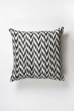 Archive New York Toto Ikat Throw Pillow - Black + White Handcrafted