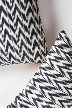 Archive New York Toto Ikat Throw Pillow - Black + White Handcrafted