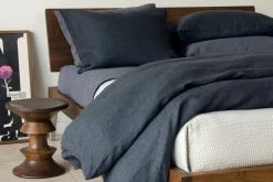 Area Home Emile Linen Duvet Cover - Charcoal