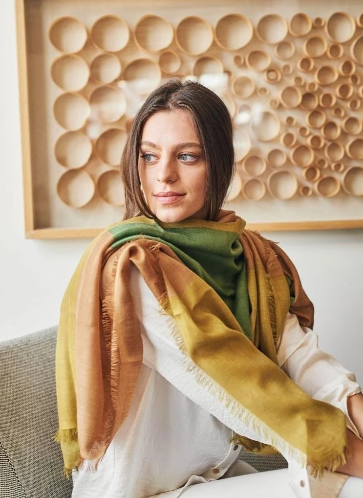 Studio Variously Aria Topaz Cashmere Scarf Handcrafted 9 Studio Variously Aria Topaz Cashmere Scarf Handcrafted