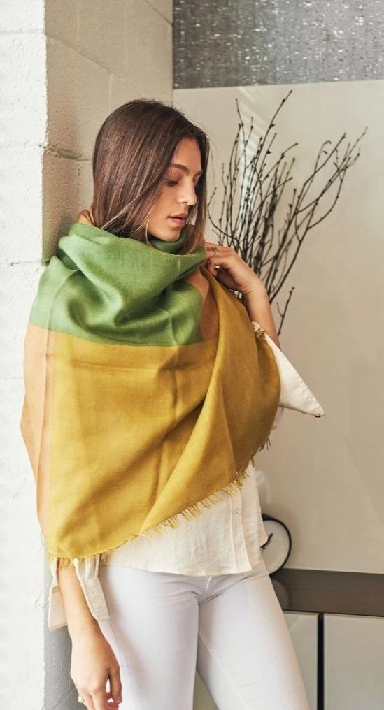 Studio Variously Aria Topaz Cashmere Scarf Handcrafted 10 Studio Variously Aria Topaz Cashmere Scarf Handcrafted