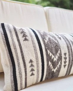 August Sage Mariposa Gris Wool Lumbar Pillow