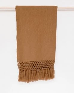 August Sage Marrรณn Alpaca Throw Blanket Home Goods