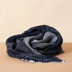 Studio Variously Auro Linen Scarf - Navy Accessories 12 Studio Variously Auro Linen Scarf - Navy Accessories