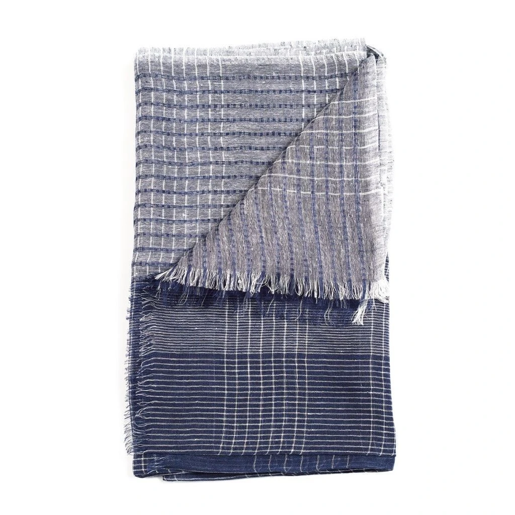 Studio Variously Auro Linen Scarf - Navy Accessories 8 Studio Variously Auro Linen Scarf - Navy Accessories