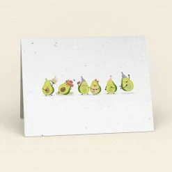 Cute Root Greeting Cards Avocado Birthday Party Plantable Cards - 10 Pack
