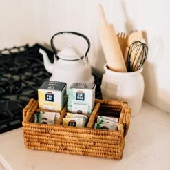 Azizi Life Home Goods Banana Leaf Divided Serving Tray