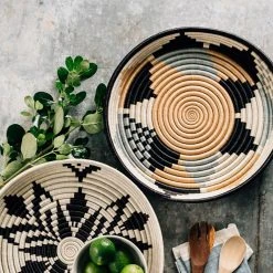 Azizi Life Home Goods Boutique Diversiform Woven Bowls - Gray