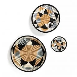 Azizi Life Home Goods Boutique Diversiform Woven Bowls - Gray