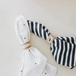 Azizi Life Woven Napkin Ring Set - Zig Zag Kitchen + Dining