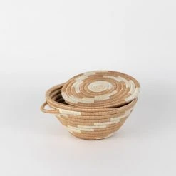 Azizi Life Woven Pot Basket With Lid Home Goods