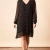 Symbology Baby Cacti Shift Dress - Black + Cream Clothing