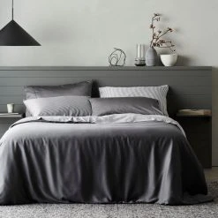 Ettitude Bamboo Sateen Duvet Cover - Slate