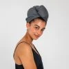 Ettitude Bamboo Waffle Hair Towel - Slate 2 Ettitude Bamboo Waffle Hair Towel - Slate