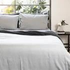 Ettitude Bamboo Sateen Flat Sheet - Slate Stripes Sustainable Materials 5 Ettitude Bamboo Sateen Flat Sheet - Slate Stripes Sustainable Materials