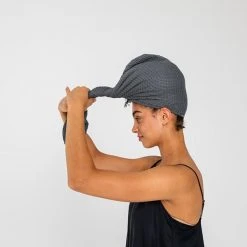 Ettitude Bamboo Waffle Hair Towel - Slate