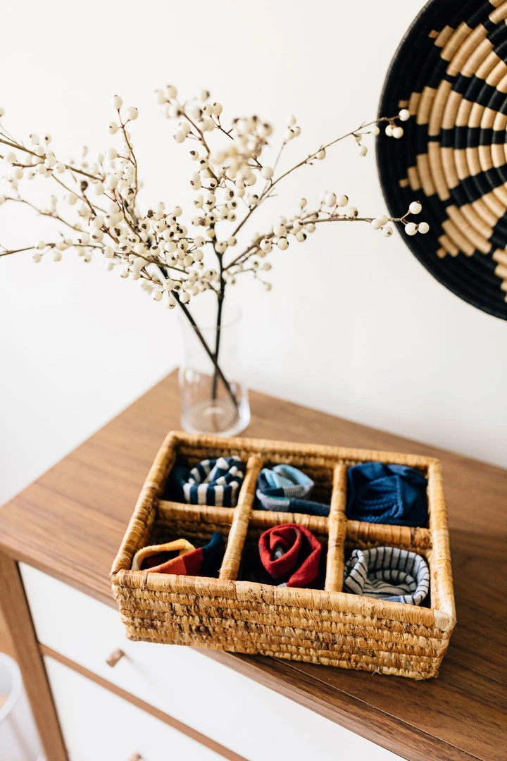 Azizi Life Home Goods Banana Leaf Divided Serving Tray 3 Azizi Life Home Goods Banana Leaf Divided Serving Tray