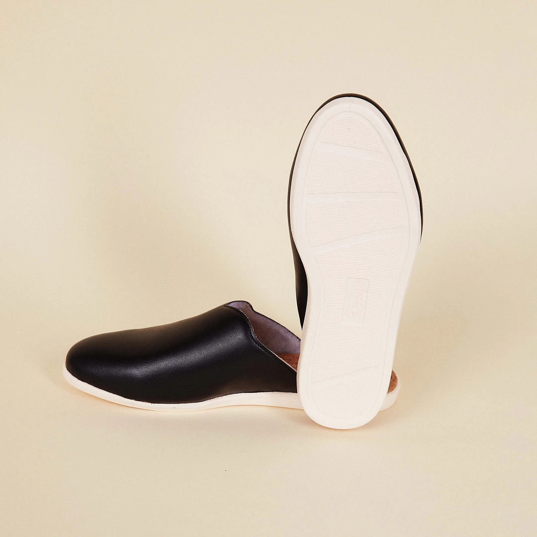 Dooeys Black Apple Leather House Mule 5 Dooeys Black Apple Leather House Mule