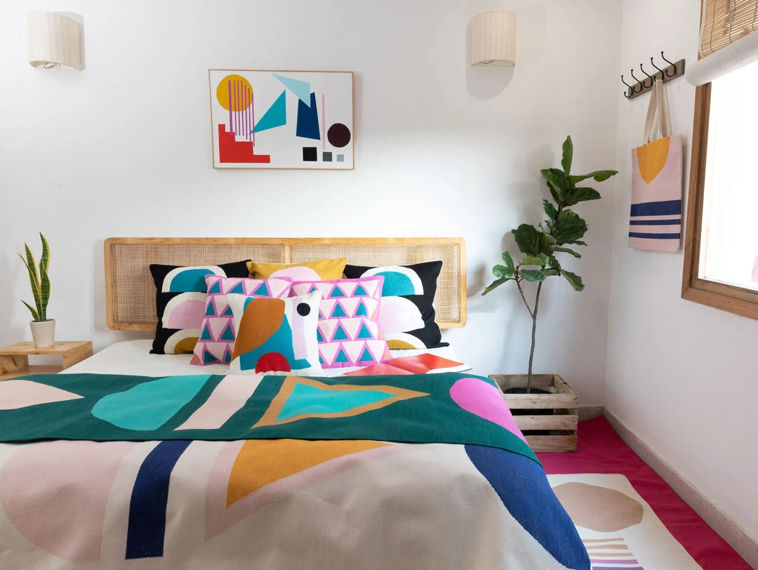 Leah Singh Home Goods Blah Blah Shapes Wool Throw Pillow Cover 5 Leah Singh Home Goods Blah Blah Shapes Wool Throw Pillow Cover