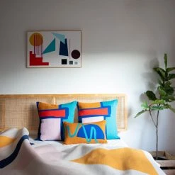 Leah Singh Home Goods Blah Blah Square Wool Throw Pillow Cover