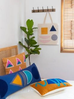 Leah Singh Blah Blah Squiggle Wool Lumbar Pillow Cover