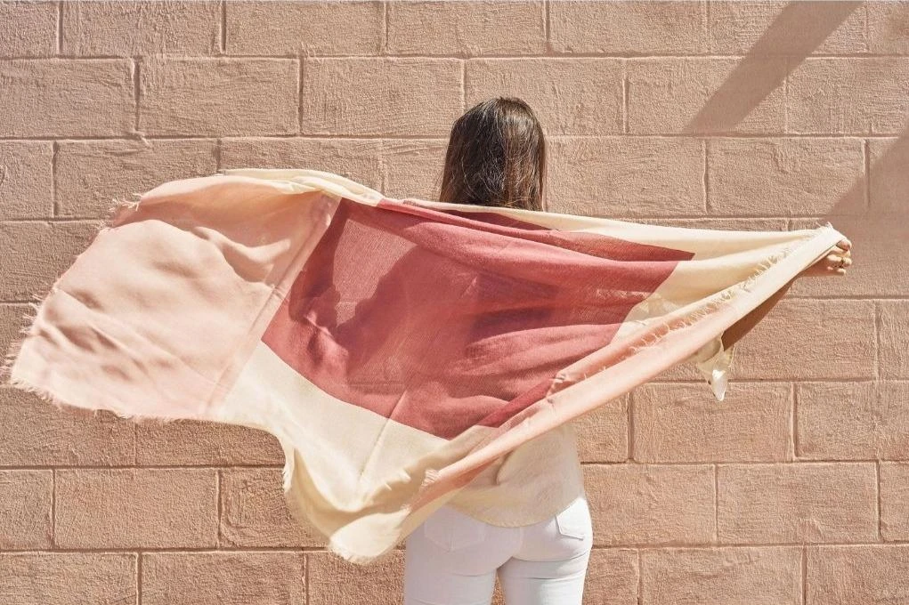 Studio Variously Rosewood Blok Silk And Cashmere Scarf Accessories 4 Studio Variously Rosewood Blok Silk And Cashmere Scarf Accessories