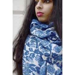 Ichcha Accessories Blue Garden Yan Scarf