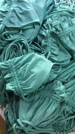 BOLD Swim Ruffle-Front Palm Bikini Set - Mint