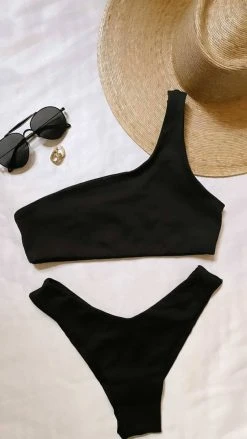 BOLD Swim Soiree Asymmetrical Bikini Set - Black