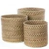 Swahili African Modern Brown And Natural Maila Milulu Reed Baskets