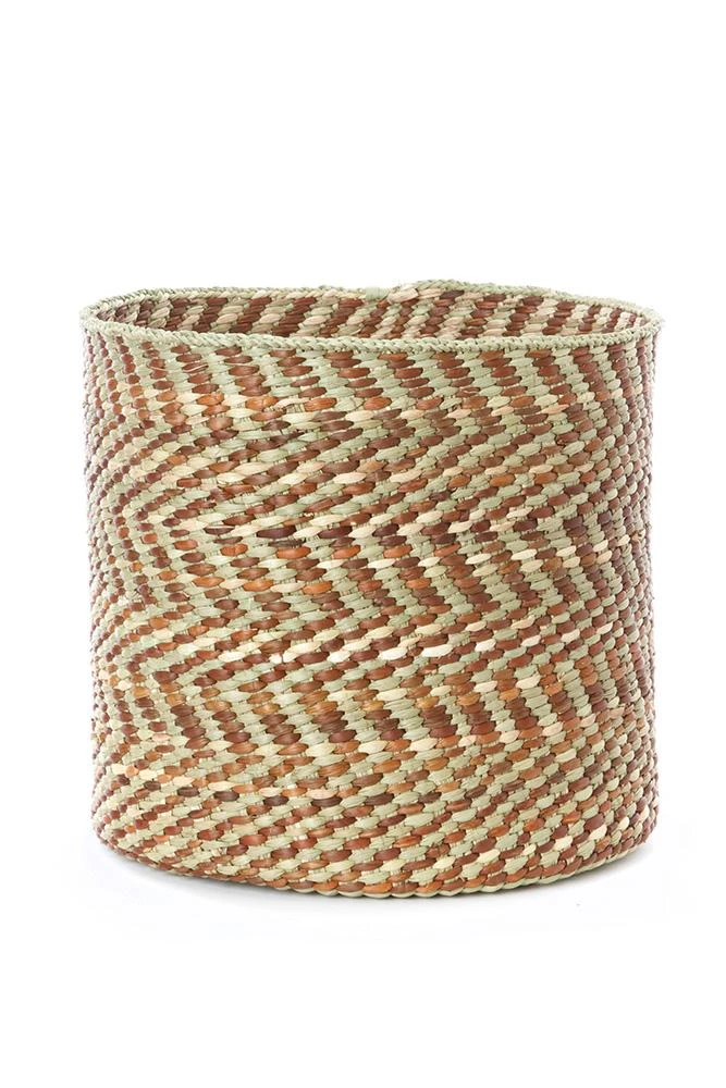 Swahili African Modern Brown And Natural Maila Milulu Reed Baskets 5 Swahili African Modern Brown And Natural Maila Milulu Reed Baskets