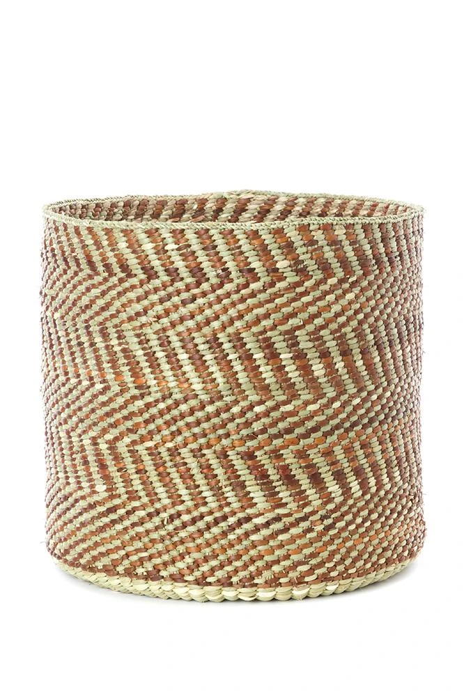 Swahili African Modern Brown And Natural Maila Milulu Reed Baskets 4 Swahili African Modern Brown And Natural Maila Milulu Reed Baskets