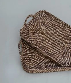 Amara Brown + Natural Rattan Rectangle Tray New Arrivals