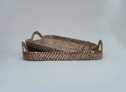 Amara Brown + Natural Rattan Rectangle Tray New Arrivals
