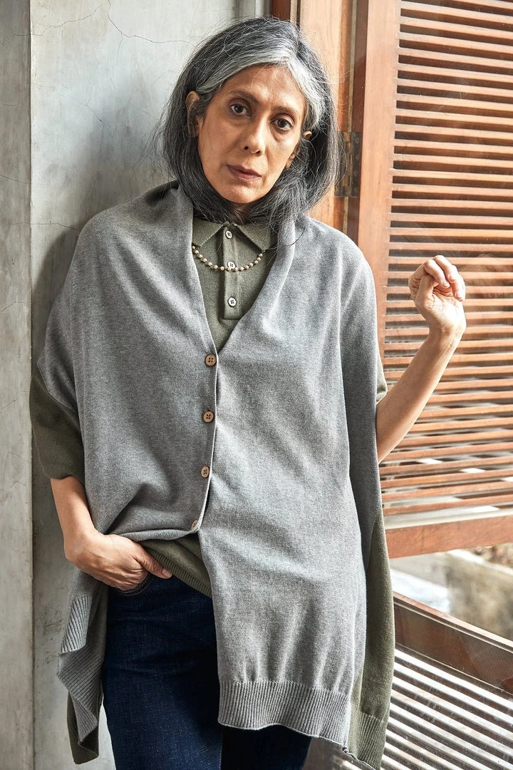 No Nasties Button Poncho Wrap Scarf 12 No Nasties Button Poncho Wrap Scarf